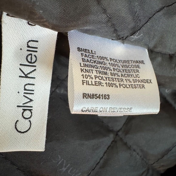 Calvin Klein | Men's Faux-Leather Stand-Collar Bomber Jacket - Picture 7 of 7